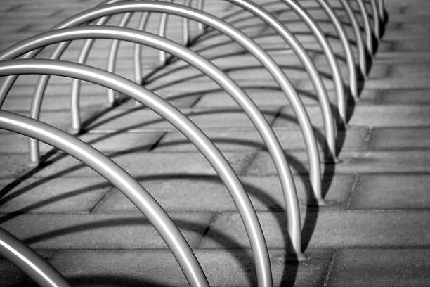 Detail of a bike (bicycle) parking rack.