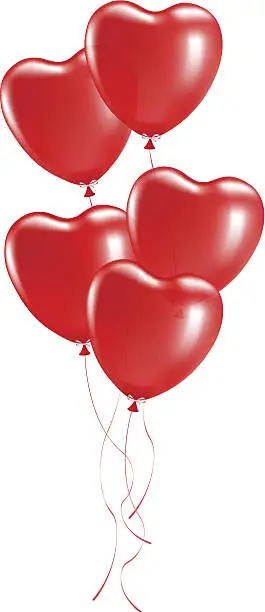 Vector illustration of Balloons in the shape of heart