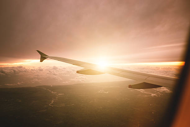 istock Sunlight from the porthole on airplane 463215137
