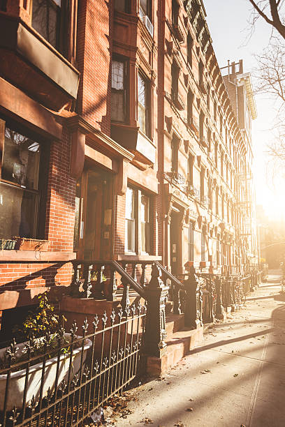 istock Brooklyn brownstones - residential district 463215151