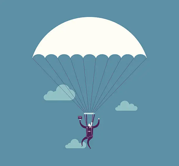 Vector illustration of Parachuting