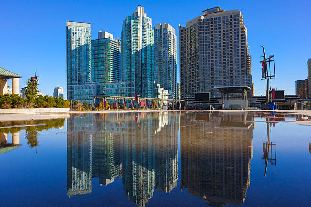 Etobicoke, Ontario, Canada high rise cityscape on Lake Ontario at sunrise