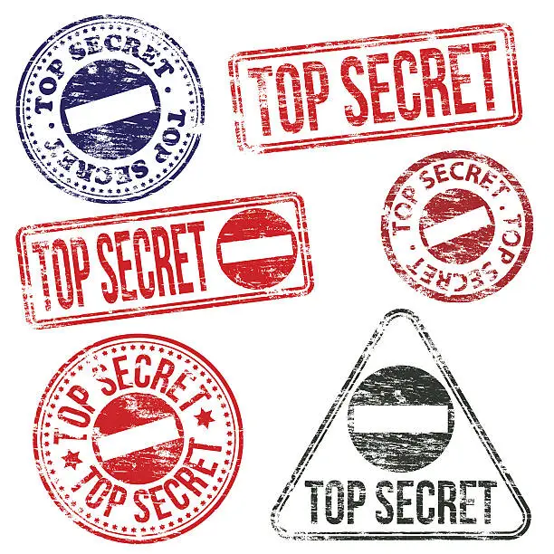 Vector illustration of Top Secret Stamps