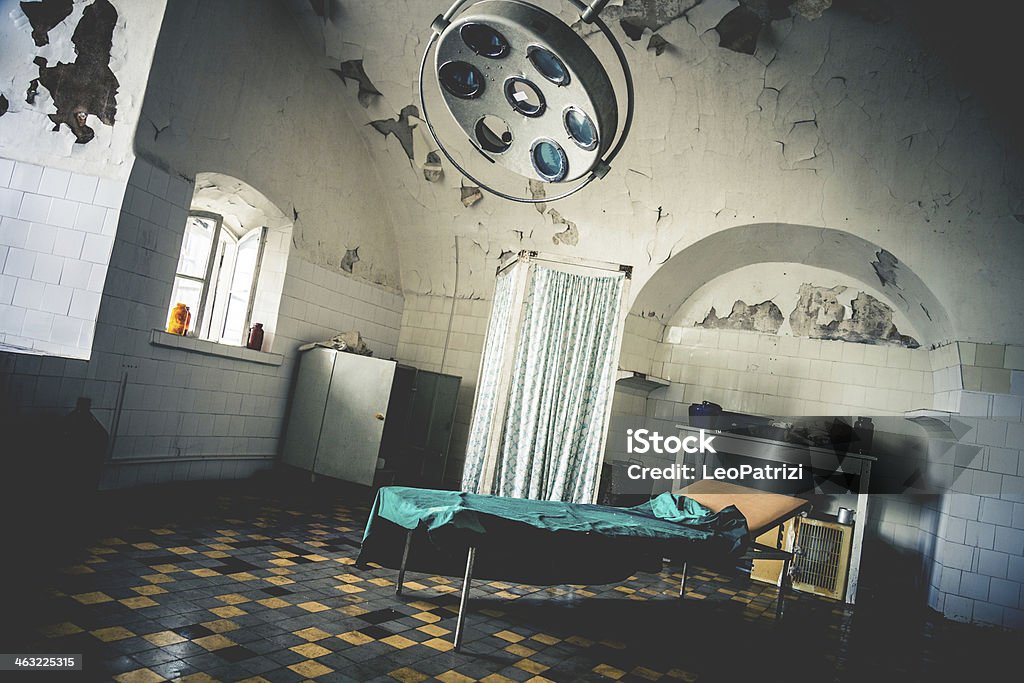 Abandoned operating room Old operating room in an abandoned prison in Tallinn. Hospital Stock Photo