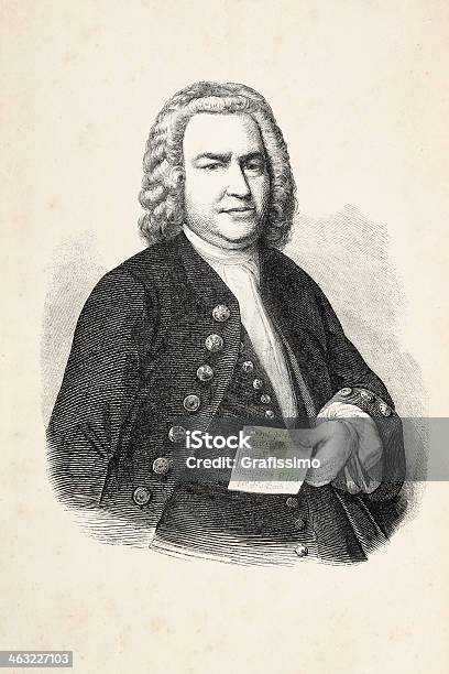 Incisione Composer Johann Sebastian Bach - Immagini vettoriali stock e altre immagini di Johann Sebastian Bach - Johann Sebastian Bach, Ritratto, Arte del ritratto