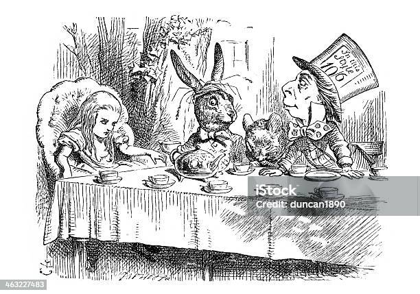 Mad Hatters Tea Party Stock Illustration - Download Image Now - Alice in Wonderland - Fictional Character, Tea Party, Mad Hatter