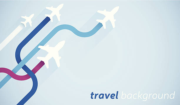 Air Travel Air travel background with space for copy. EPS 10 file. Transparency effects used on highlight elements. airplane designs stock illustrations