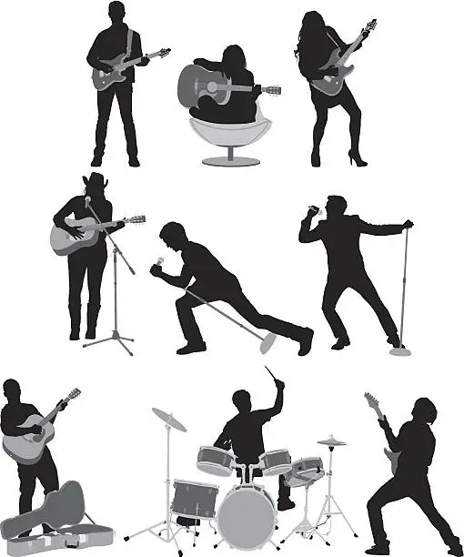 Vector illustration of People playing music