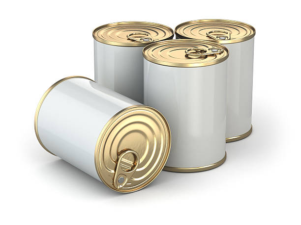 istock Food tin cans on white isolated background. 463229229