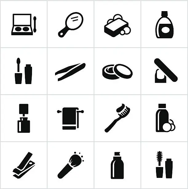 Vector illustration of Black Personal Care Icons