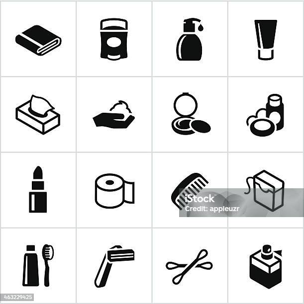 Black Body Care Icons Stock Illustration - Download Image Now - Icon Symbol, Deodorant, Facial Tissue