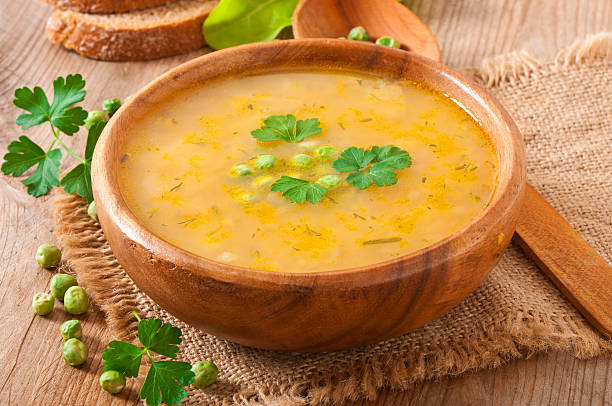 istock Traditional fresh pea soup in the bowl 463234211