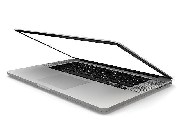 Laptop with white screen stock photo