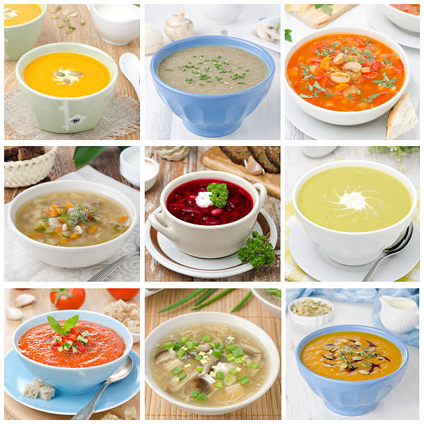 istock collage of nine different colorful soups 463242335
