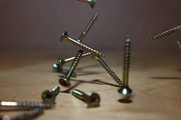 Some golde coloured dancing screws.