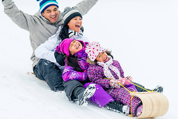 istock Happy family in winter 463243397