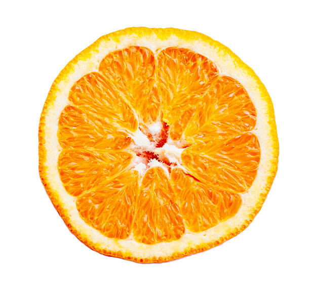 istock Slices of orange isolated on white 463243731