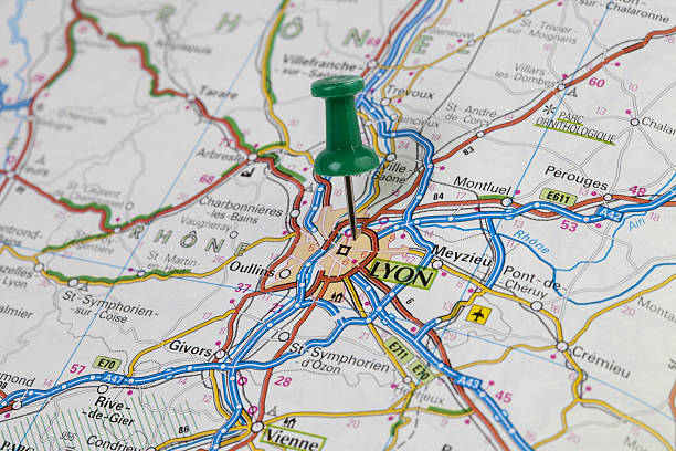 Lyon Maps on Lyon continent geographic area photos stock pictures, royalty-free photos & images
