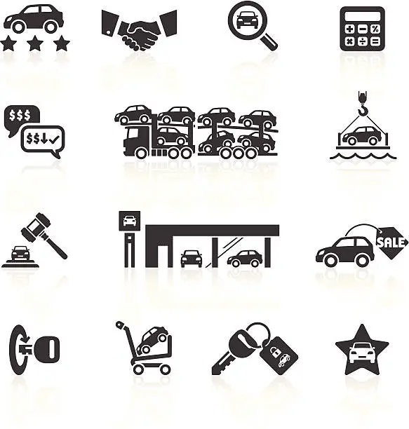 Vector illustration of Car Sales & Auto Dealership Icons