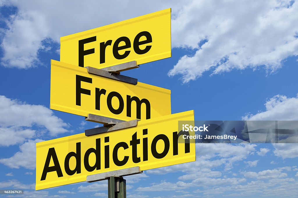 Free From Addiction Street Sign Addict Stock Photo