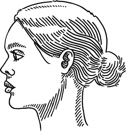 Generic Woman Portrait Side View Drawing