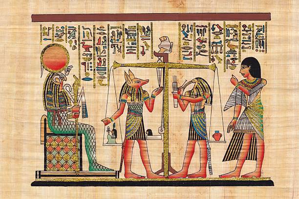 istock Scene from afterlife ceremony painted on papyrus 463274745