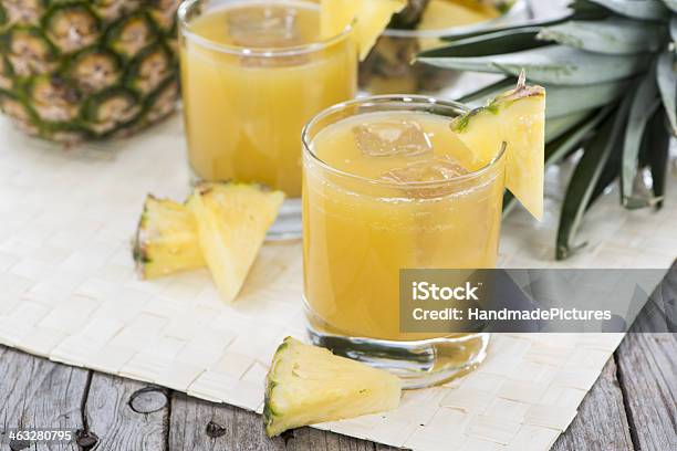 Portion Of Fresh Pineapple Juice Stock Photo - Download Image Now - Pineapple, Cocktail, Pineapple Juice