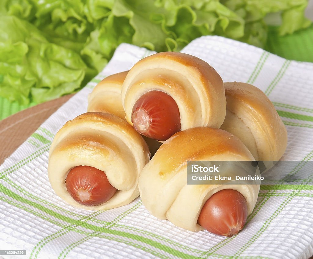 sausage in the dough Appetizer Stock Photo