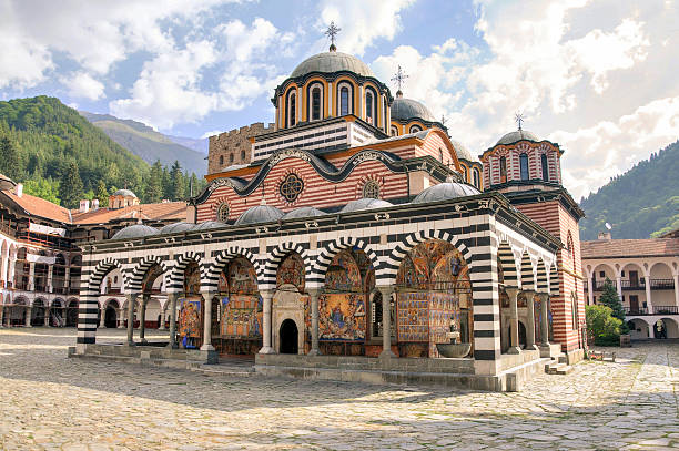 Rila monastery, Bulgaria The Monastery of Saint Ivan of Rila or  Rila Monastery is the largest and most famous Eastern Orthodox monastery in Bulgaria. bulgarian culture photos stock pictures, royalty-free photos & images