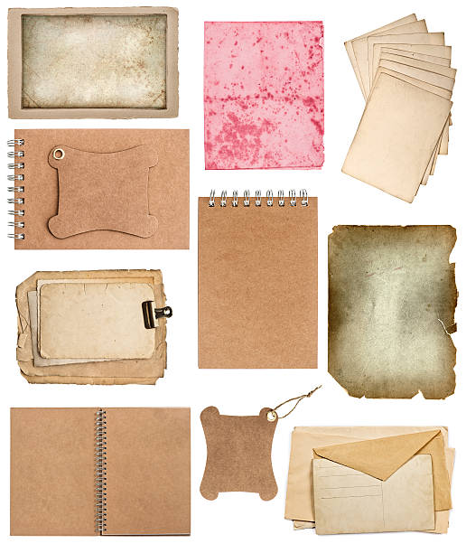 istock set of various old paper sheets and ring books 463286331