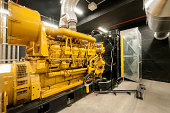 Large yellow electrical power generator
