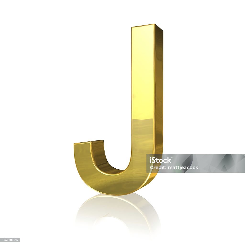 Golden letter J Alphabet Stock Photo