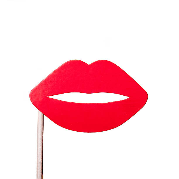 Carnival Paper Red Big Lips stock photo