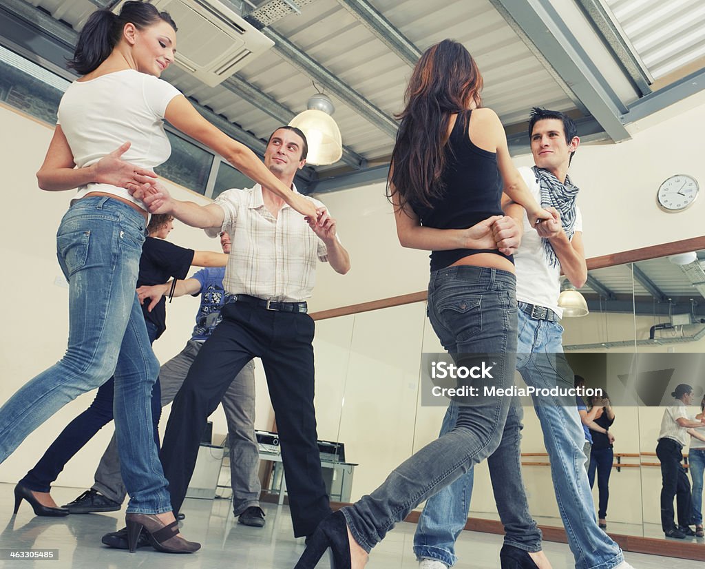 Dance class Salsa dance class in a studio. Salsa Dancing Stock Photo