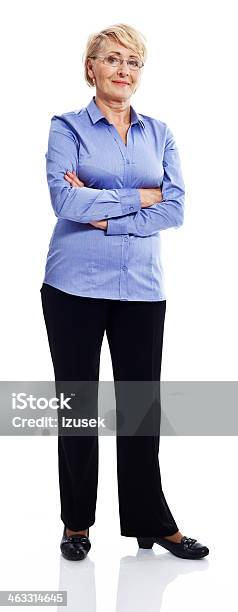 Senior Businesswoman Stock Photo - Download Image Now - White Background, Senior Women, Full Length