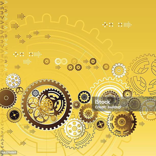 Golden Gear Background Stock Illustration - Download Image Now - Gear - Mechanism, Machinery, Vector