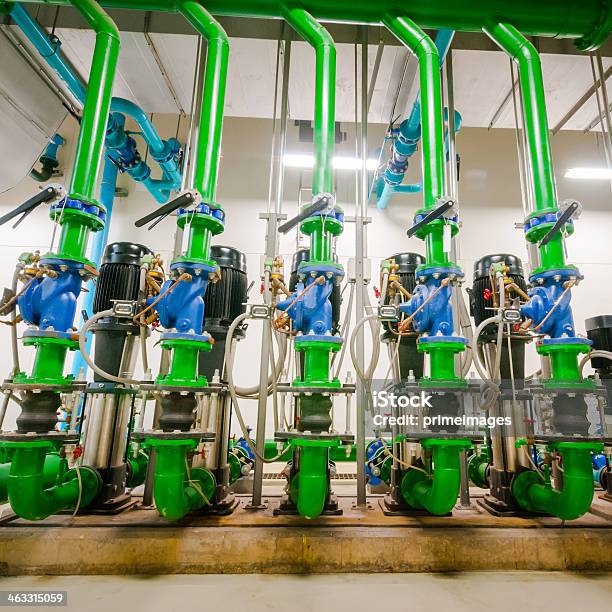 Industrial Interior And Pipes Stock Photo - Download Image Now - Cable, Home Heating, Pipeline