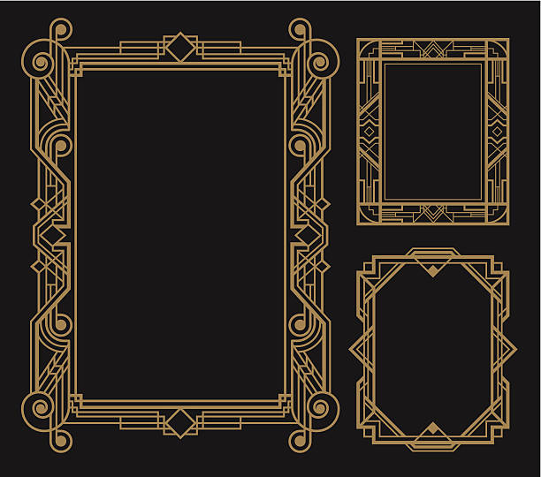 Art Deco Border A set of art deco theme border. zip contains AI and hi-res jpeg. gothic style stock illustrations