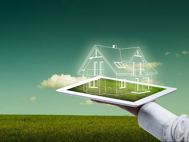 istock 3D model image of a house set against the hinterland 463326659