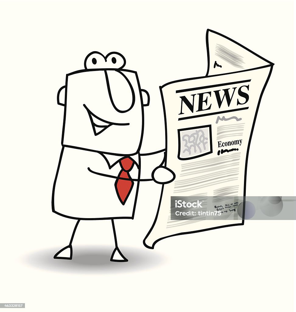 News This businessman read a newspaper Adult stock vector