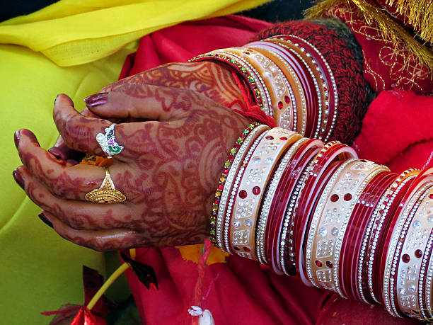 istock Hindu Bride's Hands with Mehndi 463329317