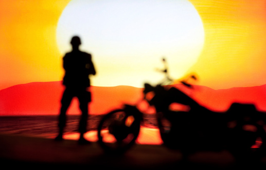 Sunset biker toy