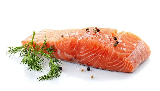 Photo of fresh raw salmon