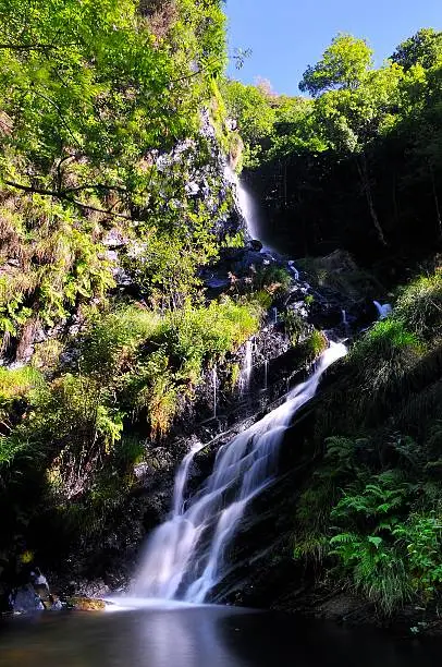 Waterfall in Asturias, Spain.