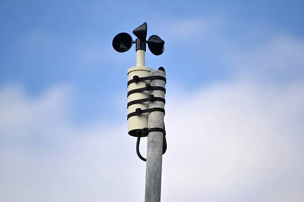 Anemometer with sky background