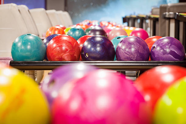 istock Colorful racks of bowling balls 463331879