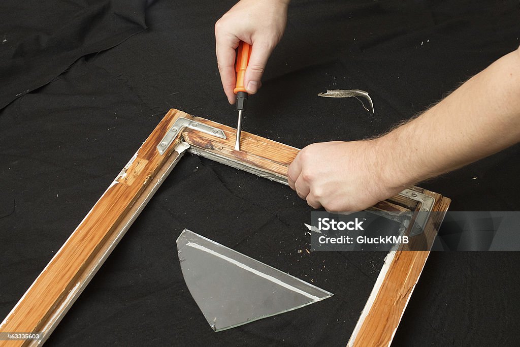 Repairing Window Frame Man Repairing A Window Frame Stock Photo - Download Image Now - DIY ...