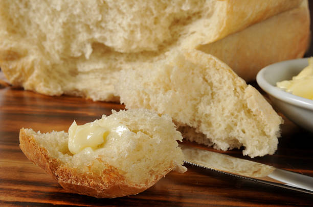 istock Piece of hot buttered bread 463346851