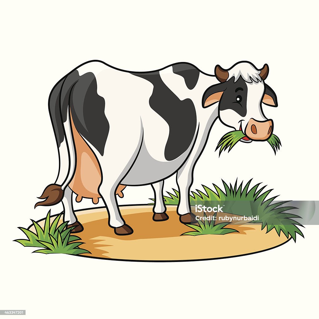 Cow Cartoon Stock Illustration - Download Image Now - Cow, Eating, Grass -  iStock