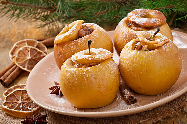 istock Baked apples with honey and nuts 463348553